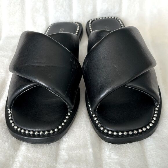 BCBGeneration Women’s Tabby Square Toe Cross Slide Sandal, black/silver, size 6 - Picture 5 of 11